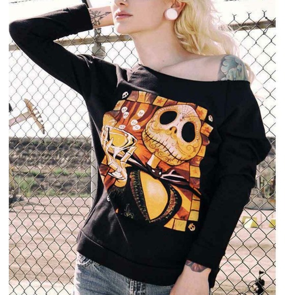 Lowbrow Art Company Jack Skellington Graphic Long Sleeve Top,‎ Size M - Picture 1 of 10